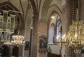 Blick auf die große Orgel im Schleswiger St. Petri-Dom